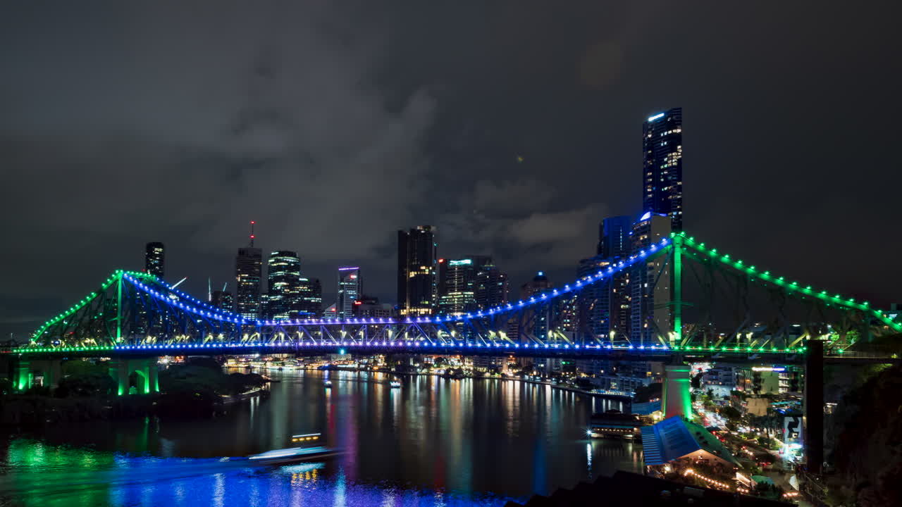 Iconic Story Bridge over Brisbane River, Australia