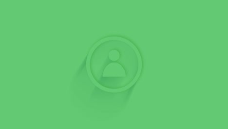 animado crear icono de pantalla de cuenta con sombra en fondo verde. neumorfismo estilo minimalista. fondo transparente. animación gráfica de movimiento de video 4k.