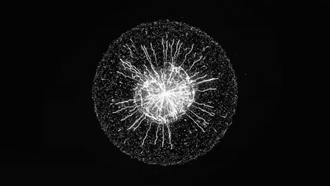 abstract glowing sphere explosion