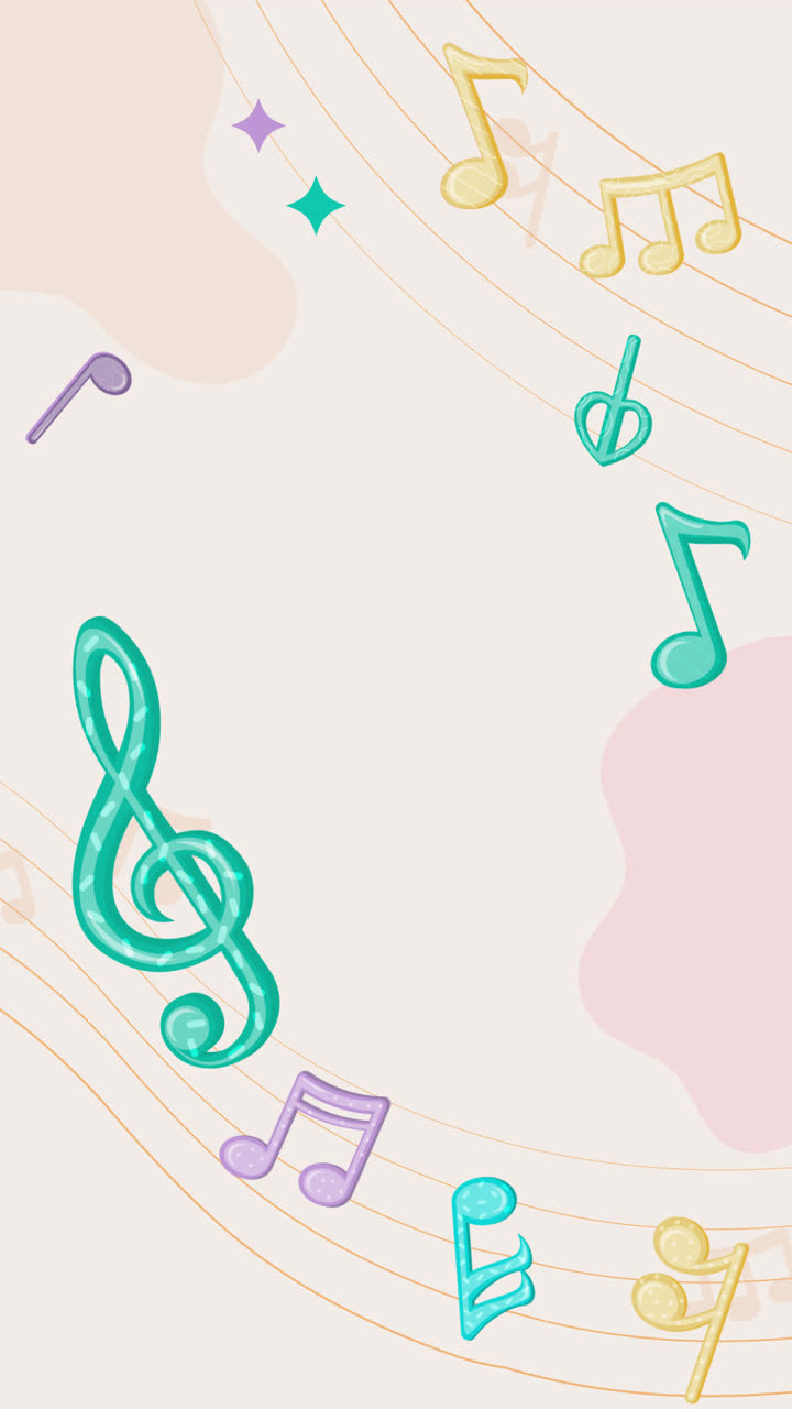 Pastel Music Notes Background