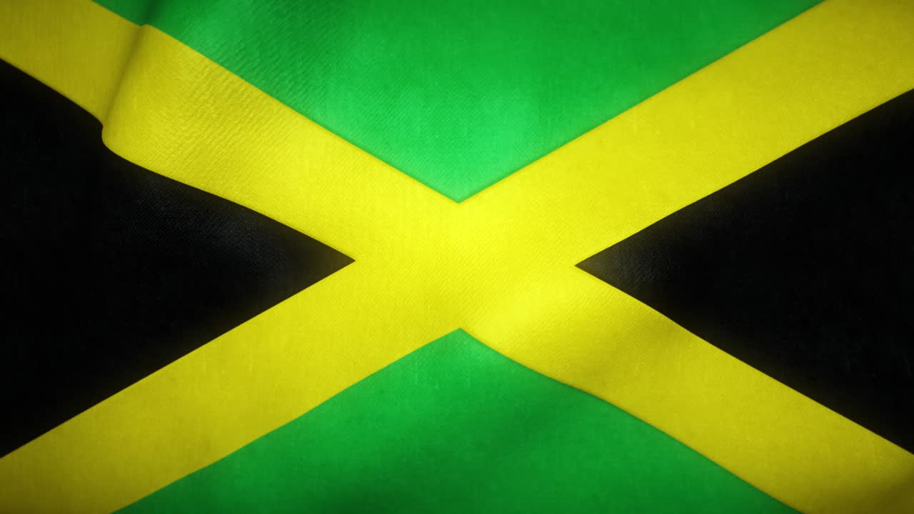 flag of jamaica waving in the wind