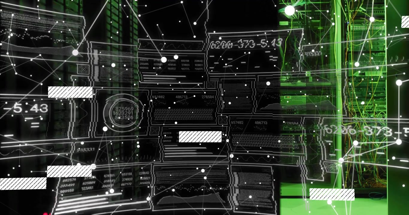 Overlay activating network scanning racks, forming grid, sliding bars, monitoring performance