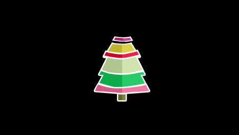Schöne-Weihnachtsbaum-Loop-Animation,-Transparenter-Hintergrund-Mit-Einem-Alphakanal.