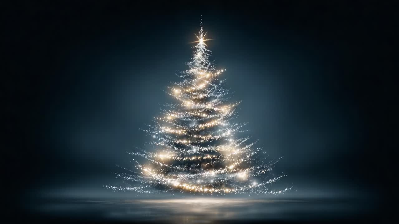 A Beautifully Illuminated Christmas Tree Sparkling with Lights and Ornaments, Radiating Holiday Cheer and Joy in an Enchanting Atmosphere of Festive Warmth