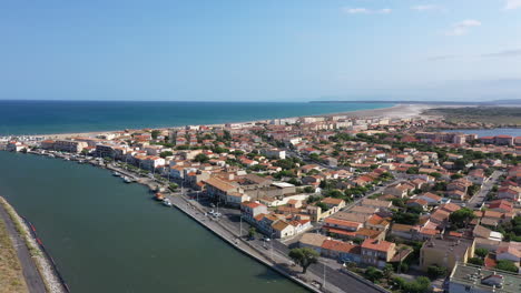 port la nouvelle residential coastal area houses beach mediterranean sea france