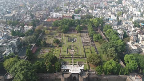 aerial view of a historical site in an indian city