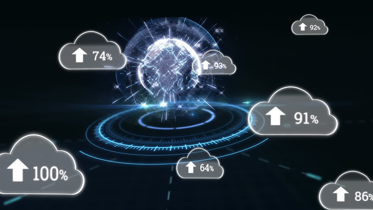animación de nubes con un número creciente en todo el mundo