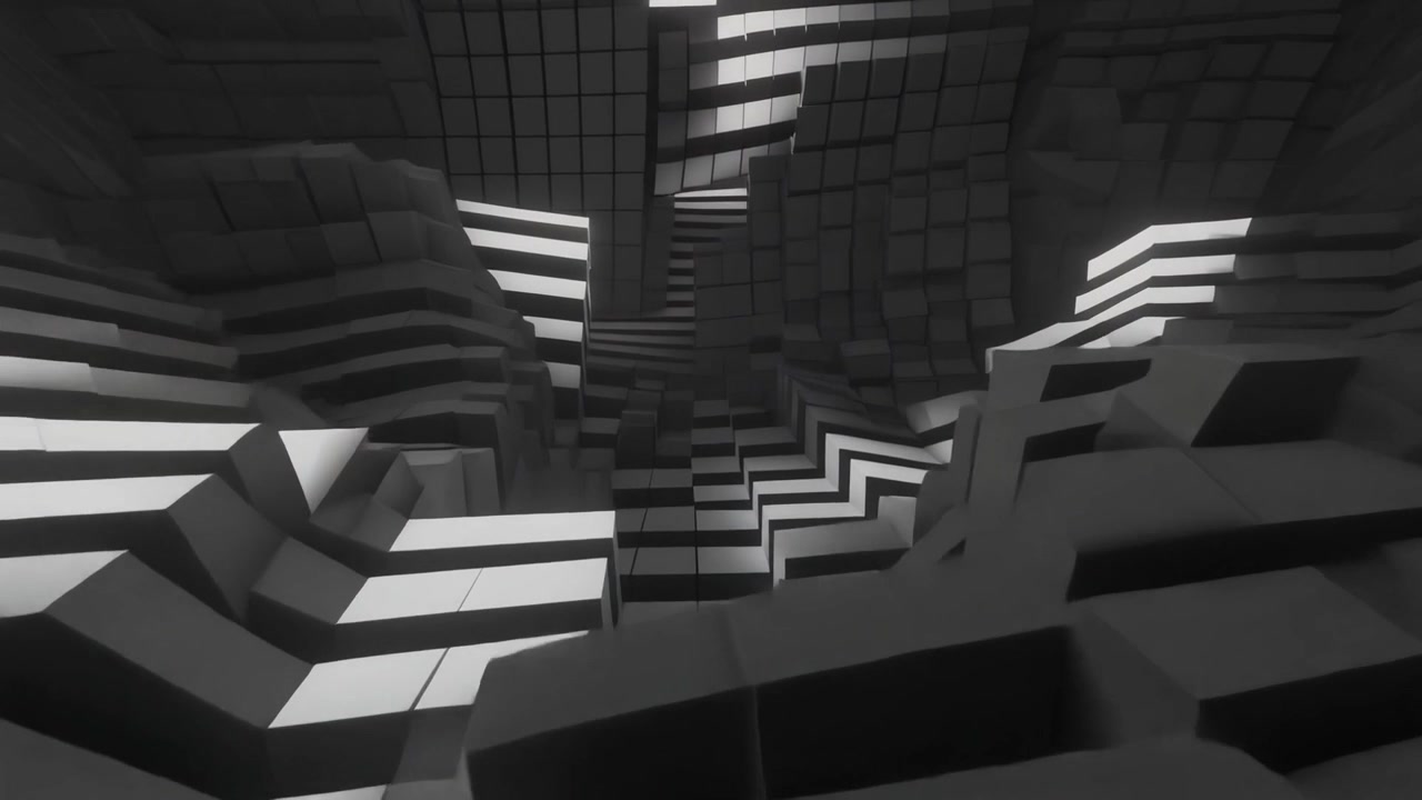 Abstrakcyjne tło ruchome z poruszającymi się geometrycznymi sześcianami 3D