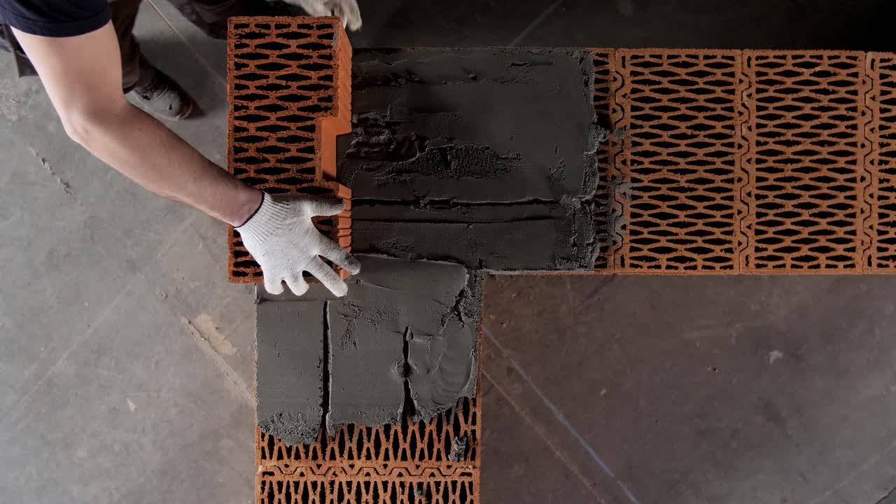 sección de esquina de construcción de ladrillo