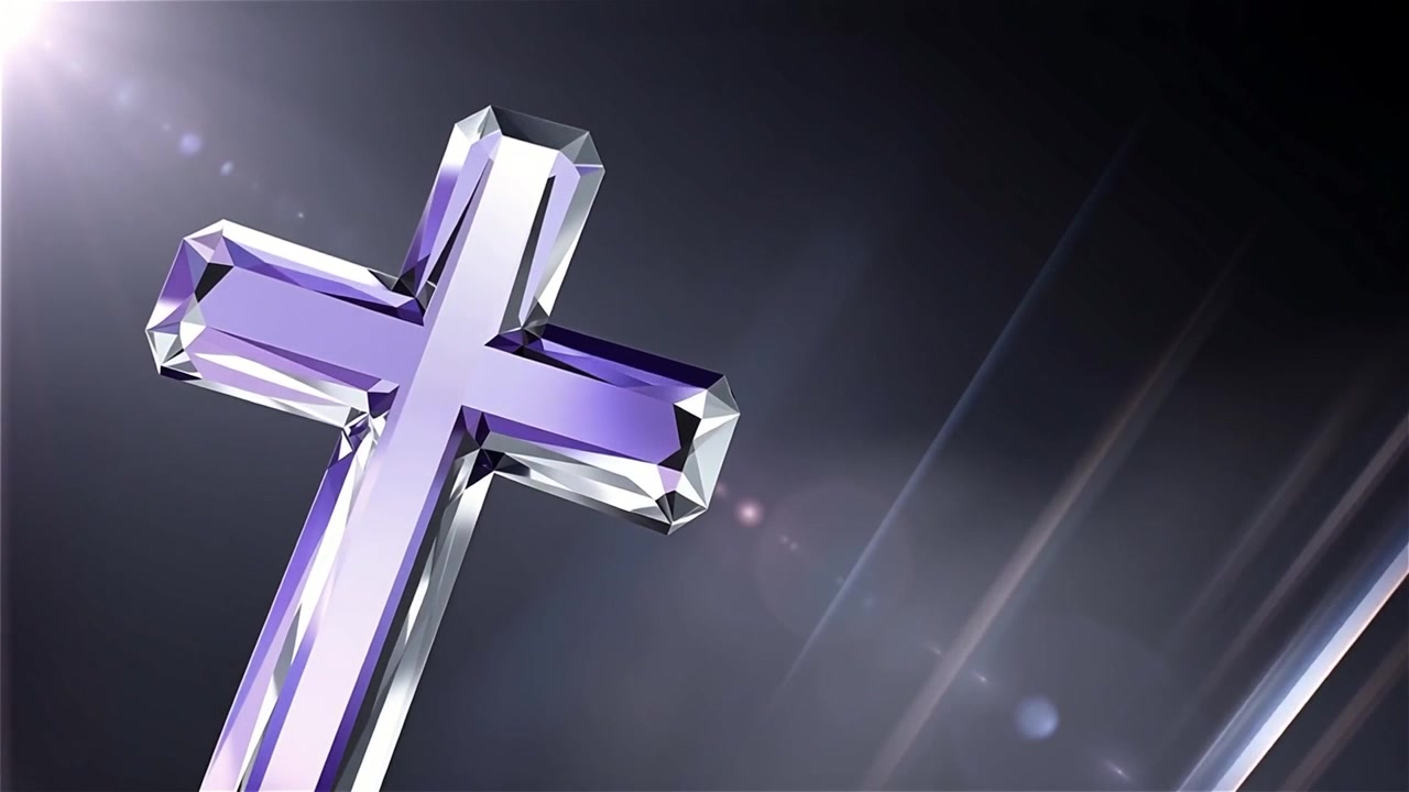 Croce Cristiana Luce Celestiale Sfondo per il Culto.