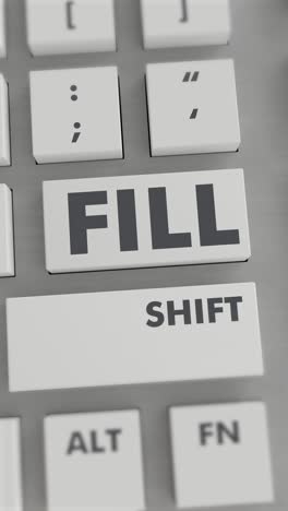 fill button pressing on keyboard vertical video