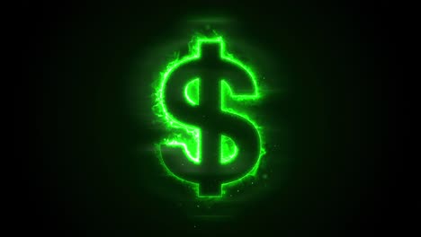 glowing green dollar sign