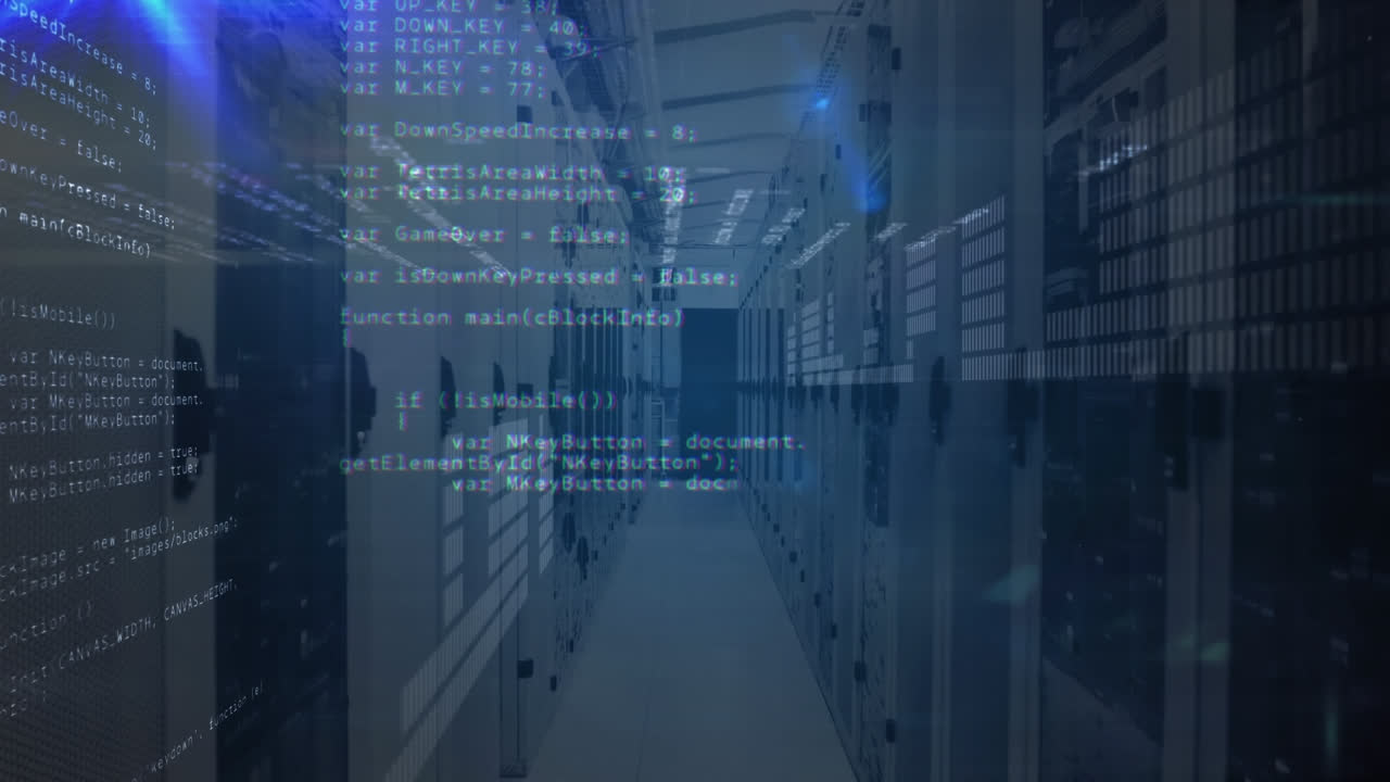 animazione dell'elaborazione dei dati su server informatici