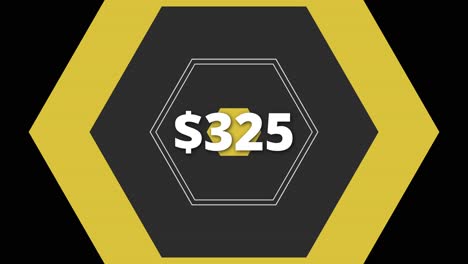 Explore a modern graphic showcasing the price $325 in a striking hexagonal layout perfect for digital marketing