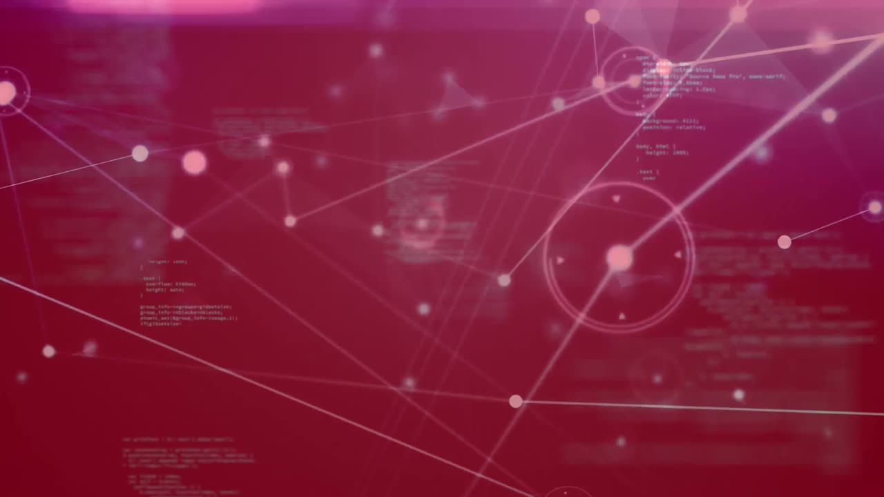 animación de la red de conexiones y procesamiento de datos