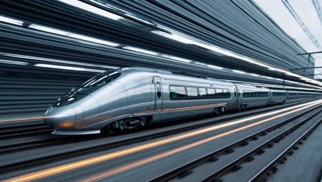 high-speed train in a tunnel