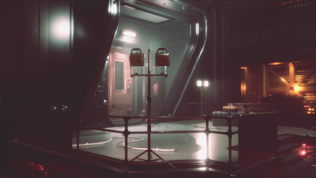 corredor industrial futurista