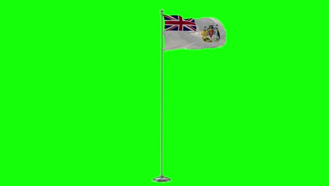 british antarctic territory 3d illustration of the waving flag on a pole with ch