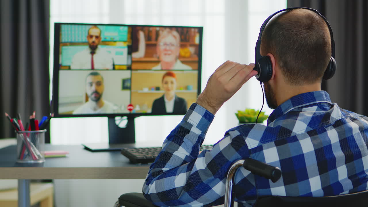 Partners on video call