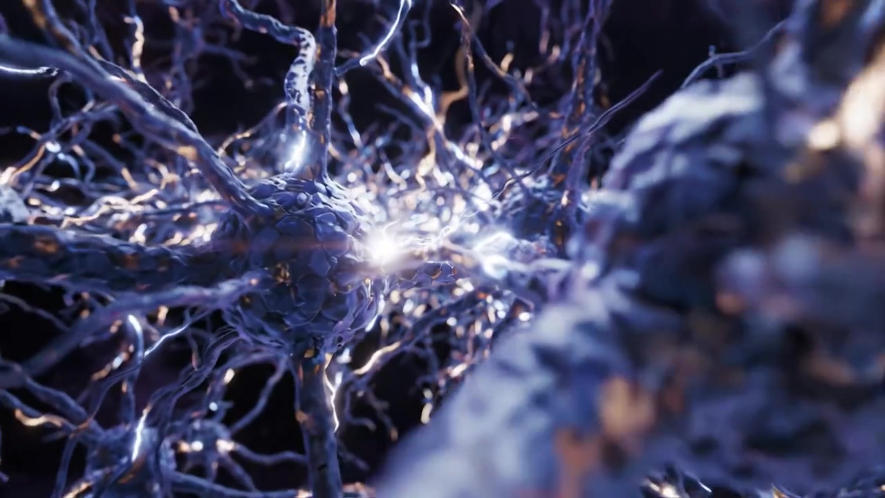 An Intricate Network of Neurons Illuminated by Electric Signals, Showcasing the Complexity and Beauty of Neural Communication in the Human Brain