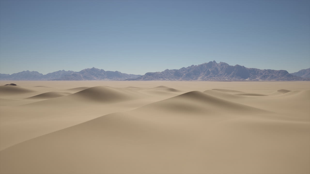 먼 곳 에 산맥 이 있는 사막 풍경