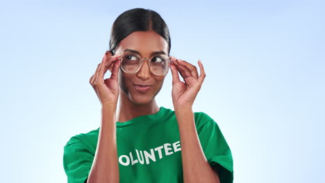 Wink,-volunteer-and-face-of-a-woman-on-a-studio