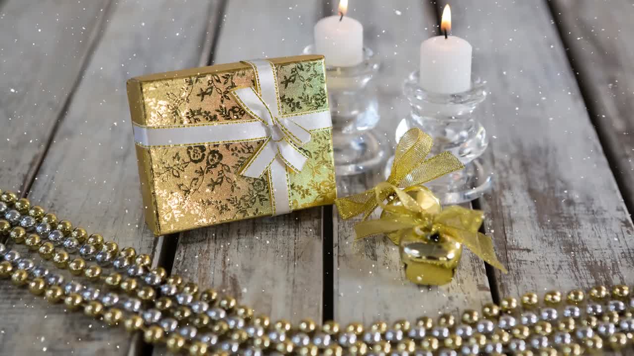 크리스마스 선물로 눈이 내리는