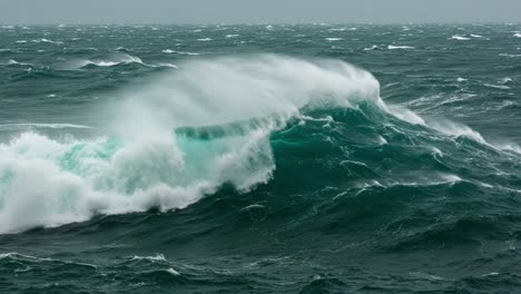 a captivating display of nature's power: the majestic waves of the ocean forming and collapsing in a dynamic seascape