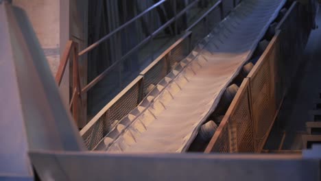 industrial conveyor belt in a facility