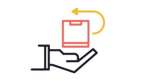 animación del icono de la línea de servicio de entrega inteligente con alfa