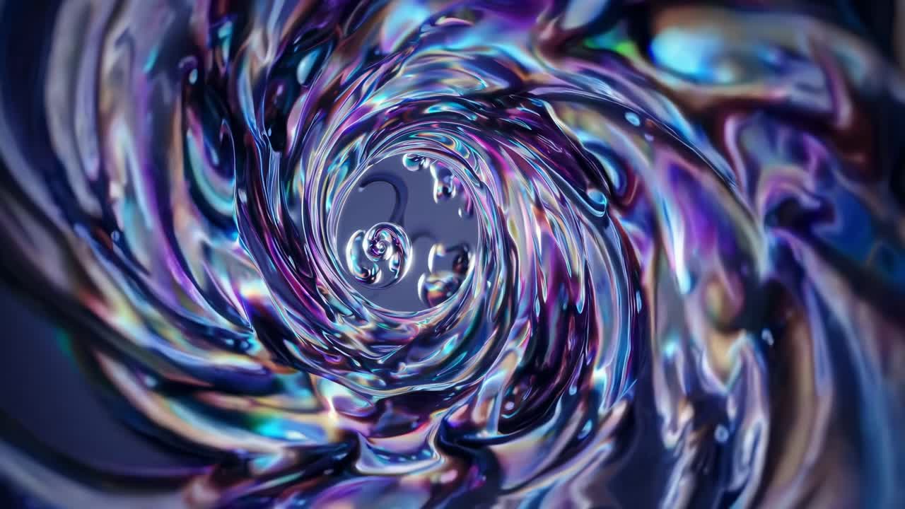Abstract Iridescent Liquid Swirl