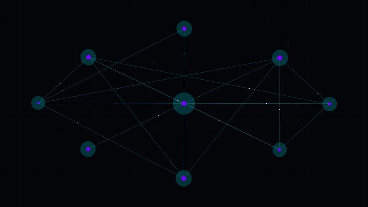 Abstract Digital Network Connection Nodes Animation