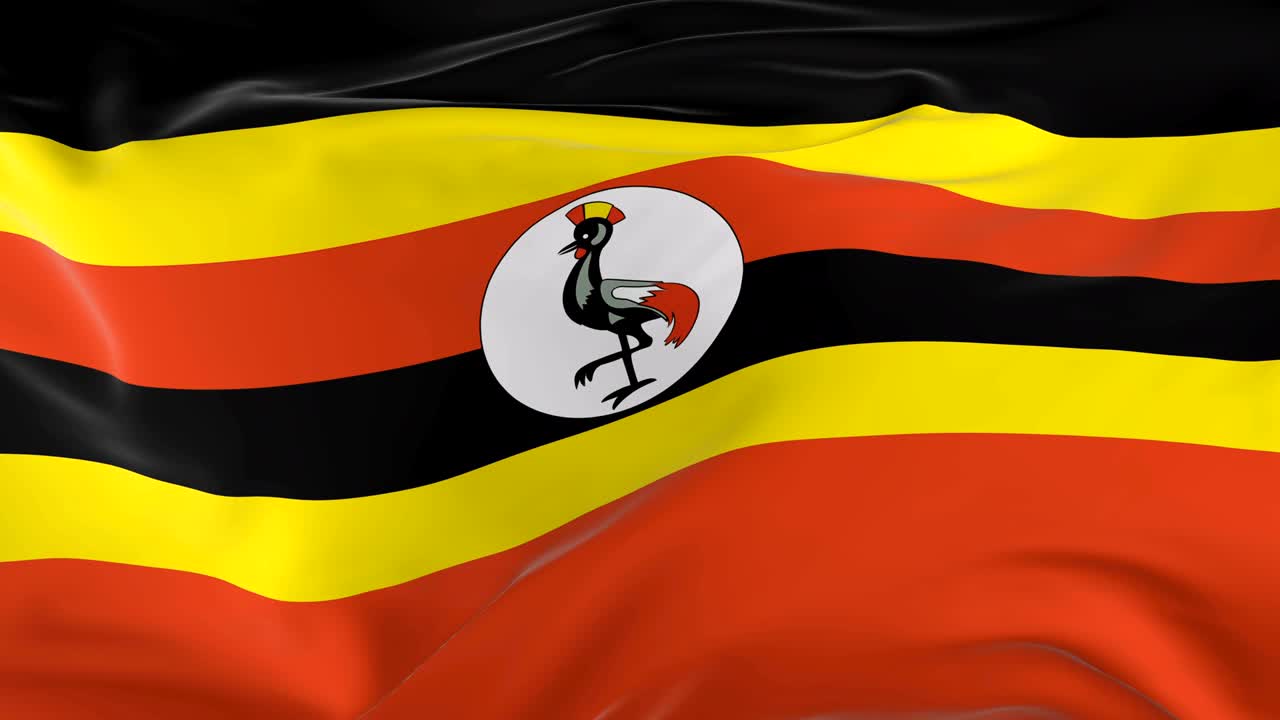 배경으로 루프 발을 흔들고 있는 우간다