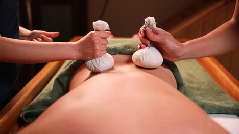 traditional herbal back massage