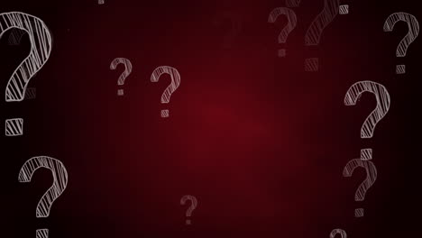 drawn question mark pattern on red background. loop animation.