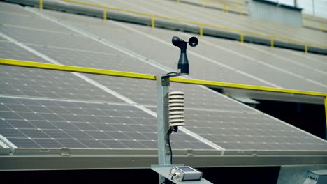 meteorological instrument used to measure wind speed and the solar cell system. solar farm.
