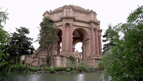 amazing perspective view of the palace of fine arts in san francisco, california