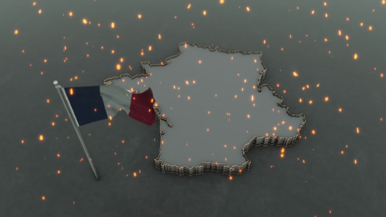 프랑스 지도 배경 4k