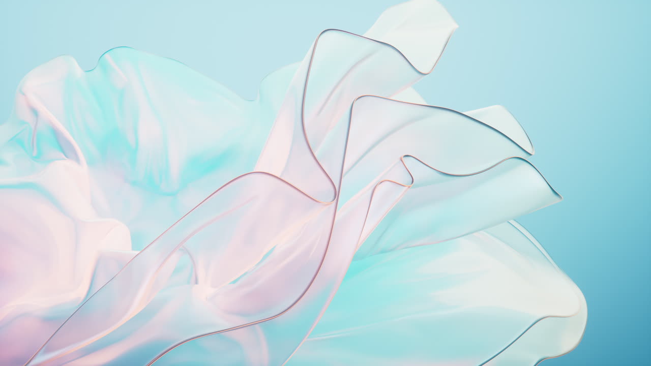 흐르는 그라디언트 투명 다층 유리 배경, 3d 렌더링