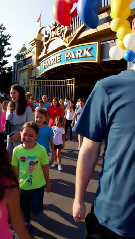 people entering harie park