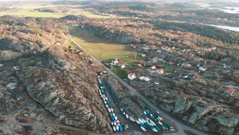 ciudad nórdica en la rocosa costa occidental de suecia, establecimiento aéreo