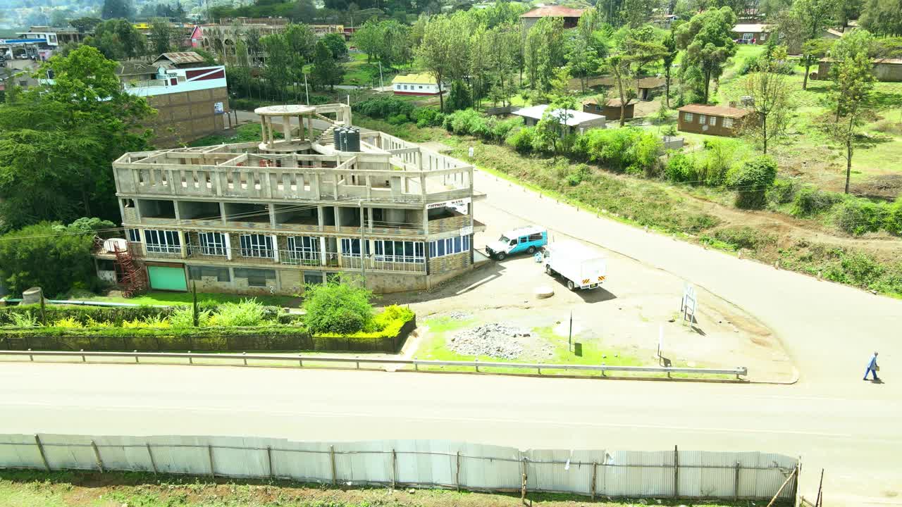 농촌 아프리카 정착지, 녹색 농업 농장, 케냐 주택, 가난한 정착 아프리카, 케냐의 농촌 주택