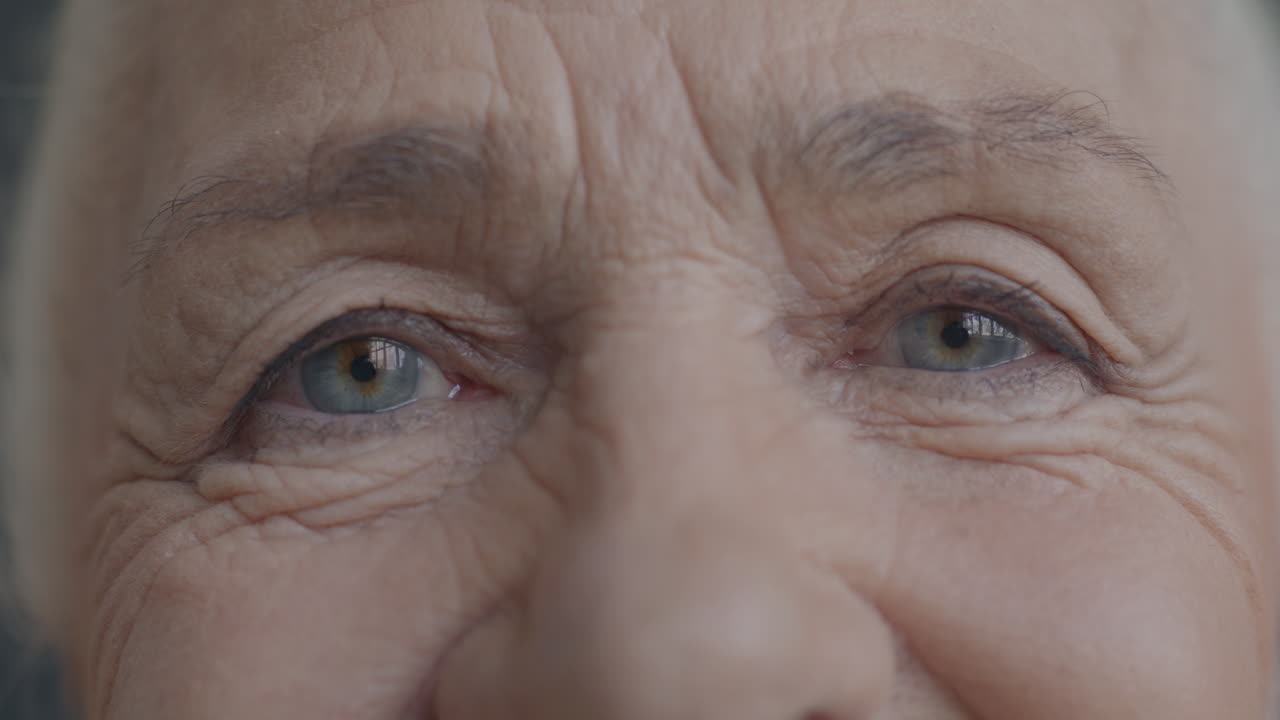 Close-up of an elderly woman's eyes