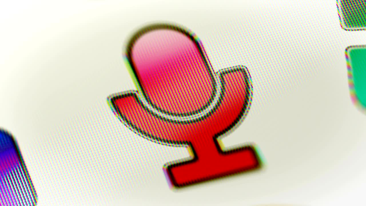 스크린에 마이크 아이콘을 표시합니다. looping.