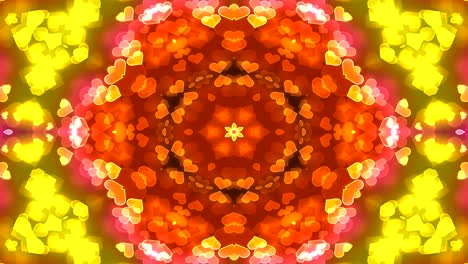 abstracto colorido brillante e hipnótico concepto patrón simétrico ornamental decorativo caleidoscopio movimiento círculo geométrico y formas de estrellas