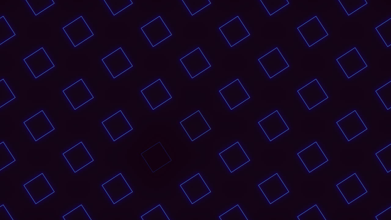 A Neon Blue Cubes On A Black Background