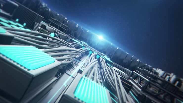 Futuristic Circuit Board Network