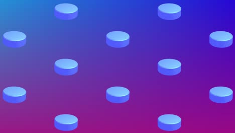 Animation-of-blue-circles-repeated-on-purple-background