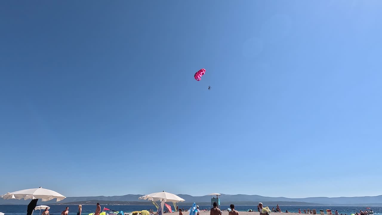 Bol Croatia July 30, 2024 View of the Zlatni Rat Beach on Brac Island, Split Dalmatia, in Croatia. Summer Vacation Resort Golden Cape or Golden Horn. Summertime. Famous Adriatic Beach on Adriatic Sea