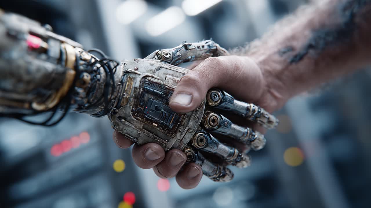 A Moment of Connection: Exploring the Human-Robot Relationship in a Futuristic Setting Through the Gesture of a Handshake Between Man and Machine